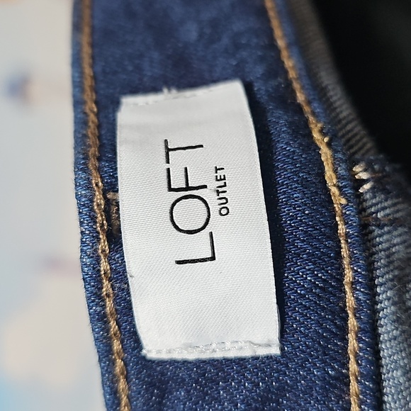 Loft Dark Blue High Waist Jeans Size 6 - Picture 3 of 6